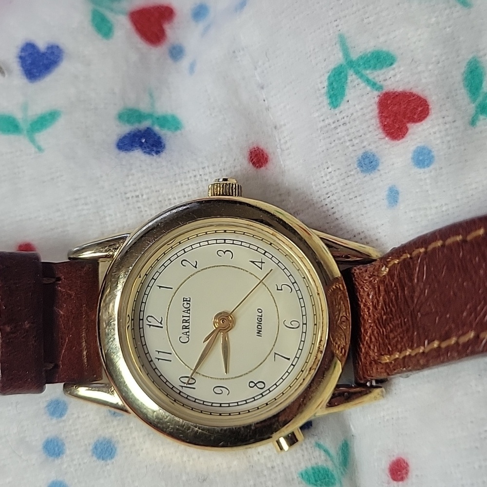 Vintage Carriage Indiglo Leather Band Watch
